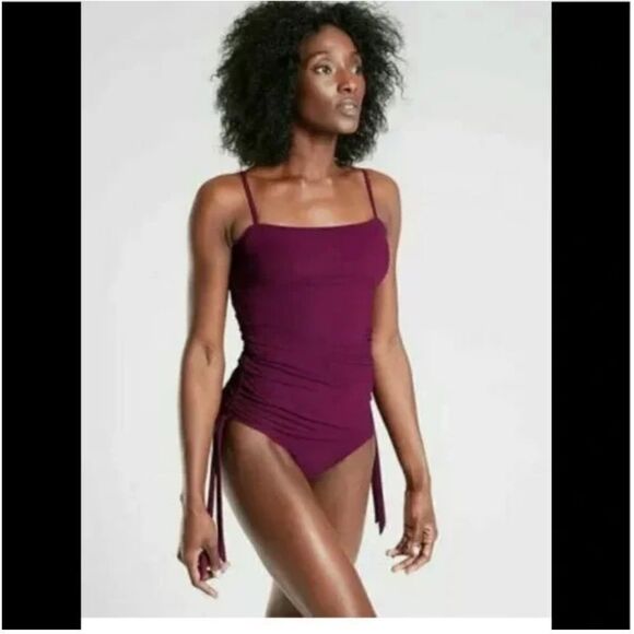 Athleta Shirred One Piece Size Small Purple New with tags - Picture 1 of 13
